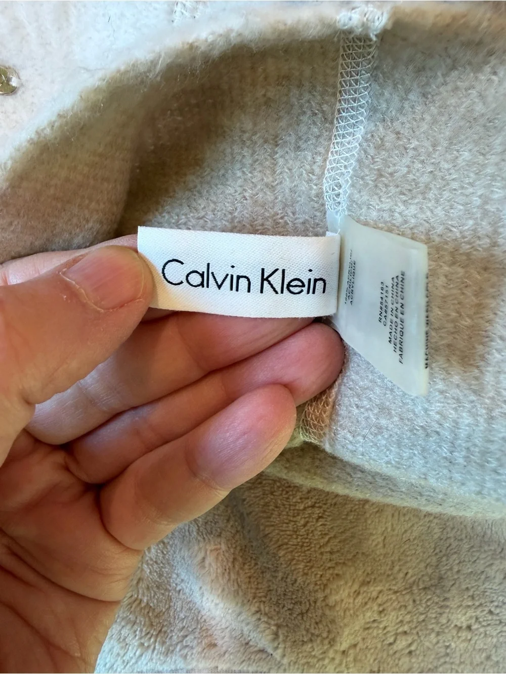 Calvin Klein Beige & Cream Lightweight Infinity Scarf